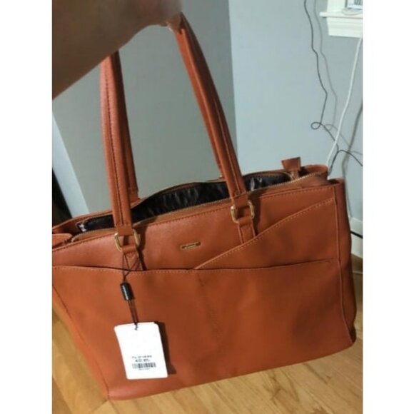 Laptop Tote Bag for Women 15.6 Inch Waterproof Leather Computer Bags - Picture 1 of 2